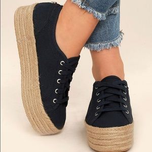 Steve Madden Black Platform Espadrille Sneakers